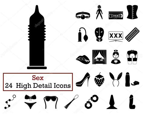 Set Of 24 Sex Icons Stock Vector Image By Angelp 110654108
