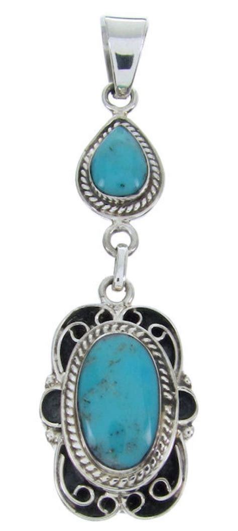 Turquoise Genuine Sterling Silver Pendant Bw