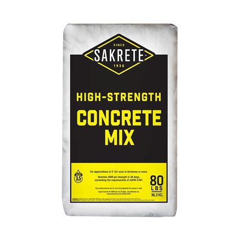 Shop Sakrete 80 Lb Gray High Strength Concrete Mix At