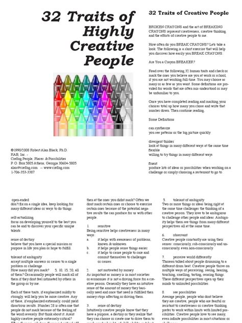 32 Traits Of Creative People Creativity Intuition
