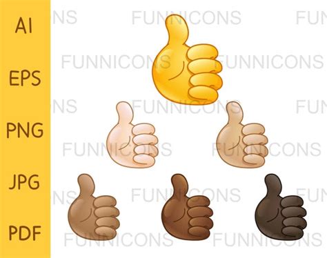 Clipart Bundle Thumbs Up Hands Emoji Like Vector Set Ai Eps Etsy