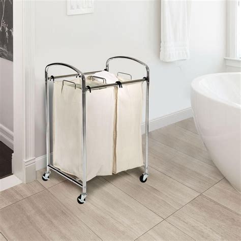 Seville Classics 2 Bag Laundry Sorter Cart In Chrome Web275 The Home