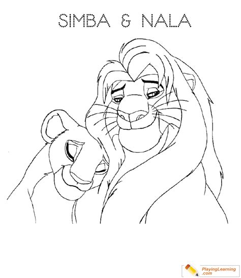 The Lion King Simba And Nala Coloring Pages Clowncoloringpages