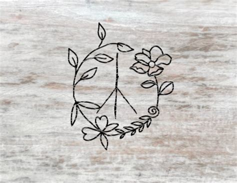 Floral Peace Sign SVG - Etsy