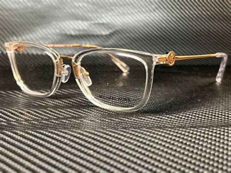 michael kors mk4054 3105 clear rectangle 52 mm women s eyeglasses ebay