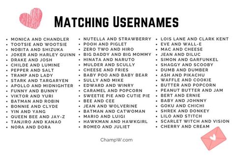 500 Matching Usernames Perfect Ideas For Sizzling Couples