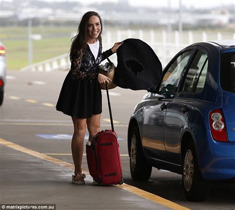 The Bachelor Reject Janey Carries Huge Sun Hat As She Makes Her Way To