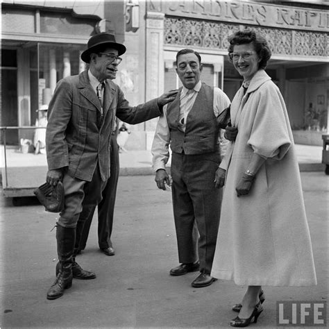 Buster Keaton With His Third Wife Eleanor Norris Keaton And Joe E