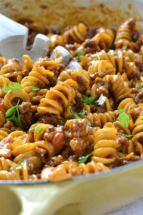 One Pot Cheesy Taco Pasta Mother Thyme