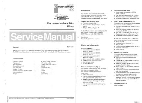 PHILIPS P6-31-1 SM CARCASSETTEDECK Service Manual download, schematics