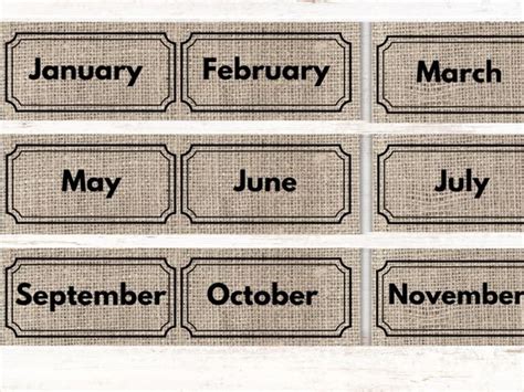 Natural Themed Months Of The Year Display Cards Teaching Resources