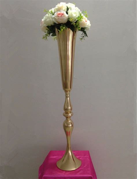 Gold Tall Wedding Centerpiece Tall Flower Vase For Wedding Table