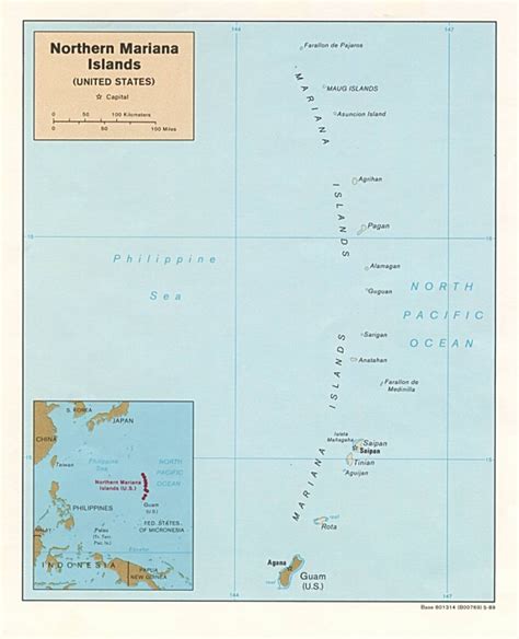 Mapas Politico De Marianas Del Norte