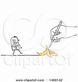 Peel Banana Stick Drawing Hand Clipart Approaching Business Man Talks Cell Phone He Royalty Stepping Boot Poster Print Vector Rf sketch template