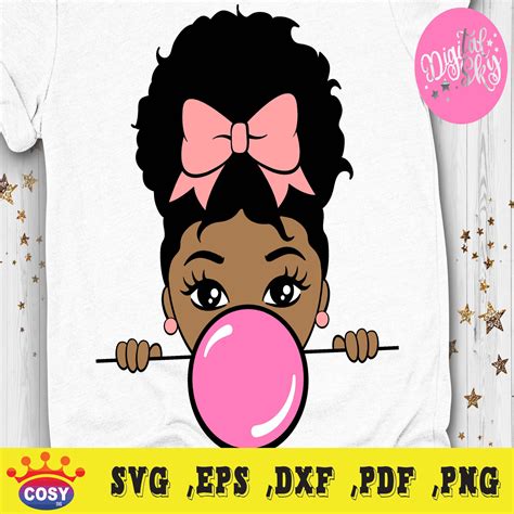 Peekaboo Girl With Puff Afro Ponytails Svg Peek A Boo Svg