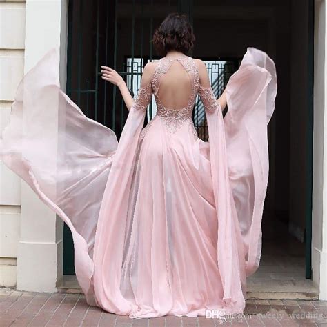 2020 Blush Pink Pant Suit Split Sides Prom Dresses With Chiffon