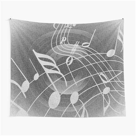 music is everywhere black and white notes pattern wall tapestry by cool shirts redbubble