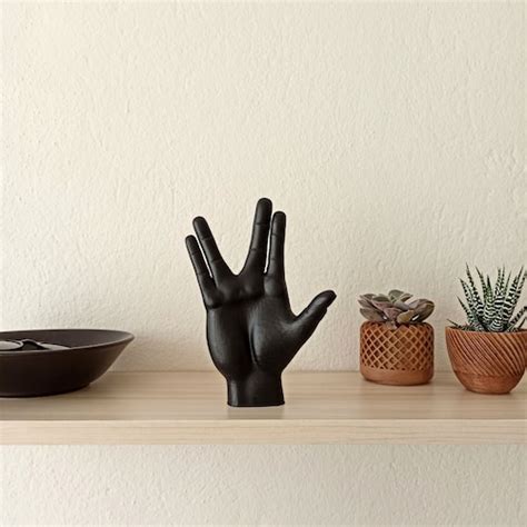 Spock Hand Vulcan Salute Sign Hand Sculpture Star Trek Etsy