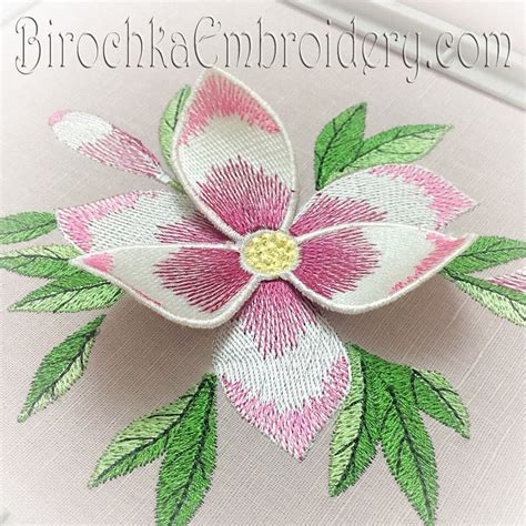 Flower Machine Embroidery Design With 3d Elements