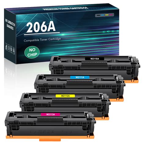 4x Color Toner Compatible For Hp 206a W2110a Laserjet Pro M255dw