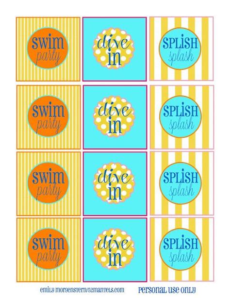 52 Mantels Dive In Its A Swim Party With Free Printables Pool