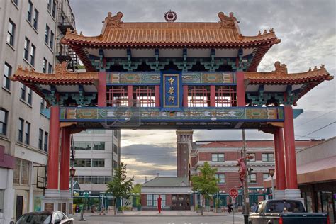 Sunset At Chinatown Gate In Seattle Washington By Jpldesigns Vectors