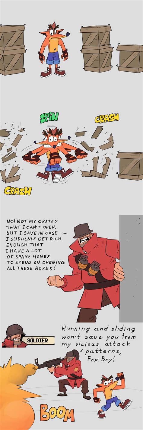 crash bandicoot and team fortress 2 crossover for no real good reason crossover know your meme