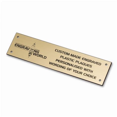 254mm X 51mm Personalised Engraving Engraved Plastic Plaque Sign Gold