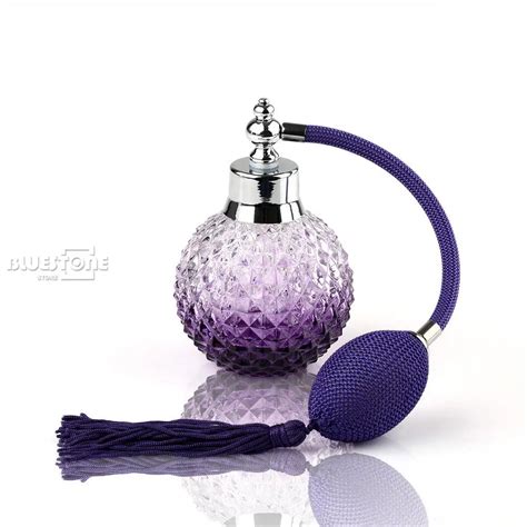 100ml Vintage Crystal Perfume Bottle Purple Spray Atomizer Refillable