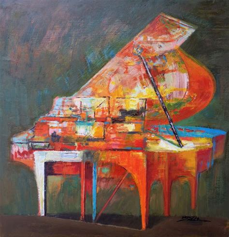 Piano Series Small Orange By Zheng Li Muse And Co Fine Art