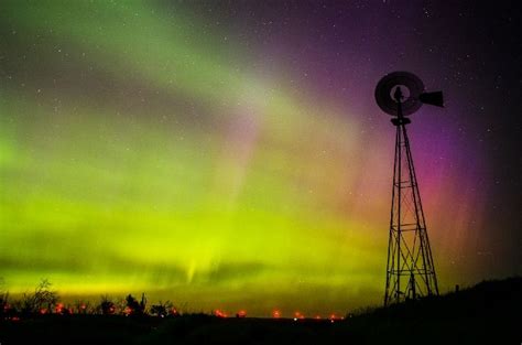 Northern Lights 15 Miles North Of Bismarck North Dakota