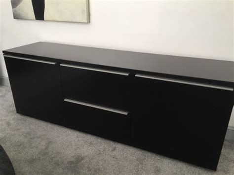 So there you go, a completely bespoke fluted wood cabinet created from the ikea ivar cabinet. Superb Habitat black high gloss lacquer sideboard/tv AV ...