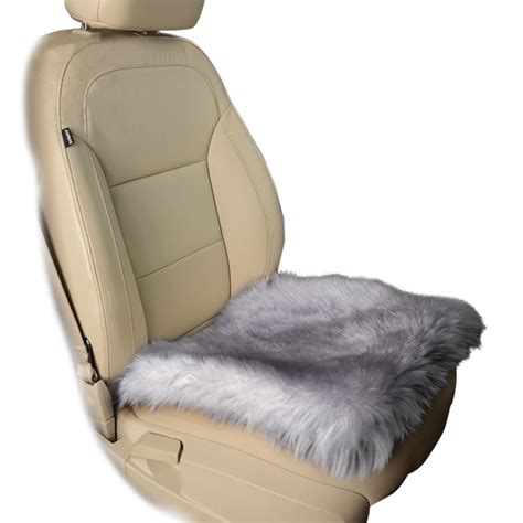 Zone Tech Gray Faux Sheepskin Car Seat Home Cushion Fur Pad Cover Warm