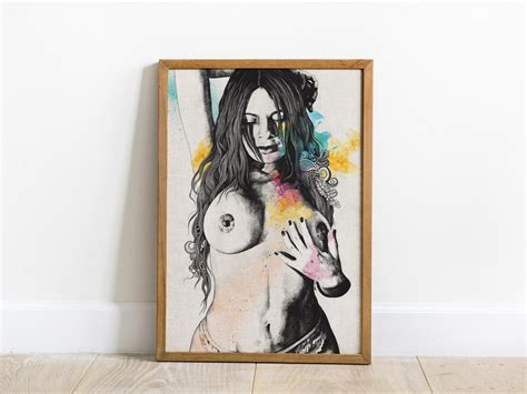 Paint A Vulgar Picture Female Nude Erotic Portrait Naked Woman With Mandalas Mature Art