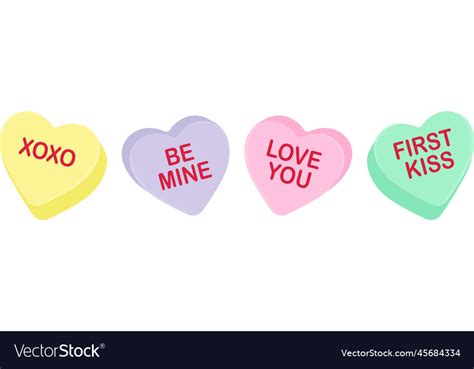 candy heart sayings sweethearts valentines day s vector image