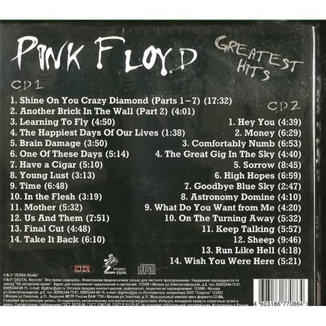 Greatest Hits By Pink Floyd Cd X 2 With Rockinronnie Ref115769592