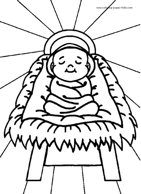 Baby Jesus Color Page Religious Christmas Color Page Coloring Pages