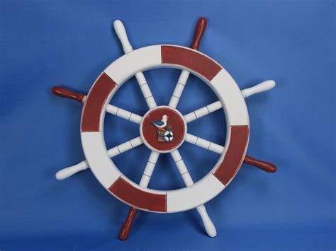Metal decorative ship wheels (112). Wholesale Red and White Decorative Ship Wheel with Seagull ...