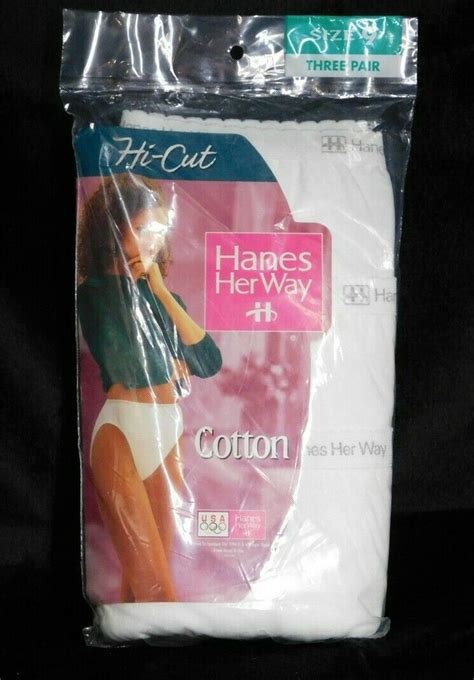 Vintage Hanes Her Way White Hi Cut Cotton Gem