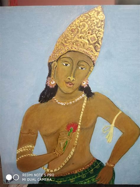Bodhisattva Padmapani At Ajanta Caves Realistic Painting By Mpainting