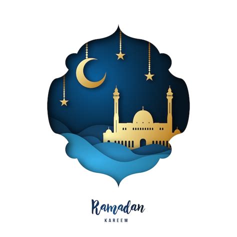 Premium Vector Ramadan Kareem Paper Art Illustration
