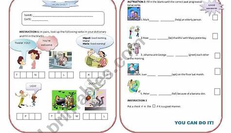 good manners worksheets