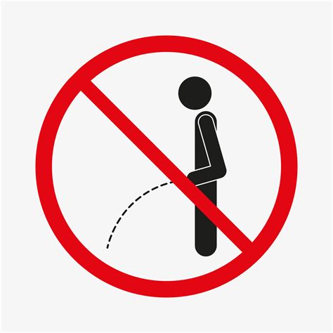 divieto di fare pipì persona che urina non autorizzato icona di vettore isolato su priorità