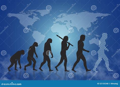 Evolución Humanacrecimiento Y Progreso Stock De Ilustración