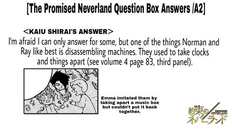 Spoilerless The Promised Neverland Questionnaire 2