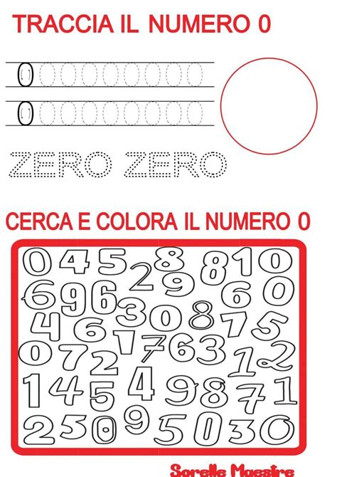 Numeri Da 0 A 9 Classe Prima Traccia Colora Scrivi Scuola Primaria