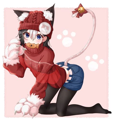 Red Sweater Neko Original Rcutelittlefangs