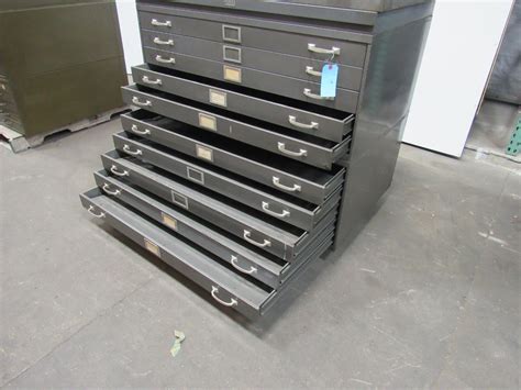 Model 414 features a glass top for viewing into the contents of the top drawer. REPUBLIC 10 Drawer Architect Blueprint Art Flat Files File ...
