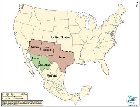 Usa And Mexico Map With States Antique Map Of The United States And