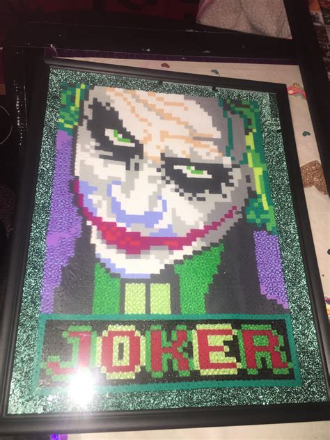 Heath Ledger As Joker 11x14 Framed Perler Bead Art For The Etsy